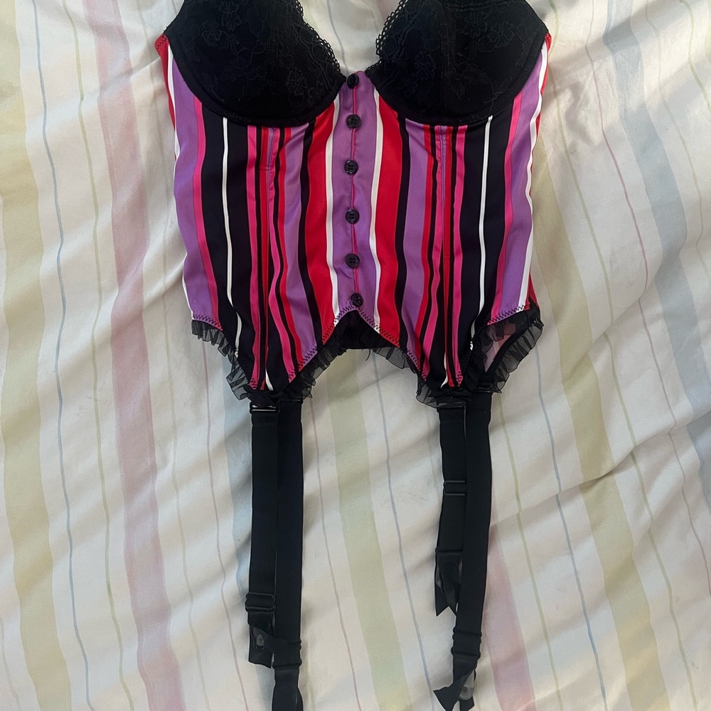 RARE Vintage Victoria's Secret x Chantal Thomass Striped Corset Top